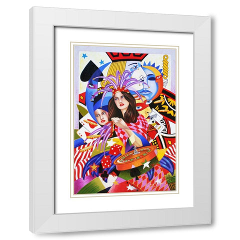 Viva Las Vegas 2 White Modern Wood Framed Art Print with Double Matting by Stevenson, Graeme
