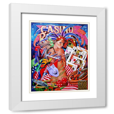 Viva Las Vegas White Modern Wood Framed Art Print with Double Matting by Stevenson, Graeme