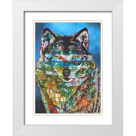 Wolfen White Modern Wood Framed Art Print with Double Matting by Stevenson, Graeme