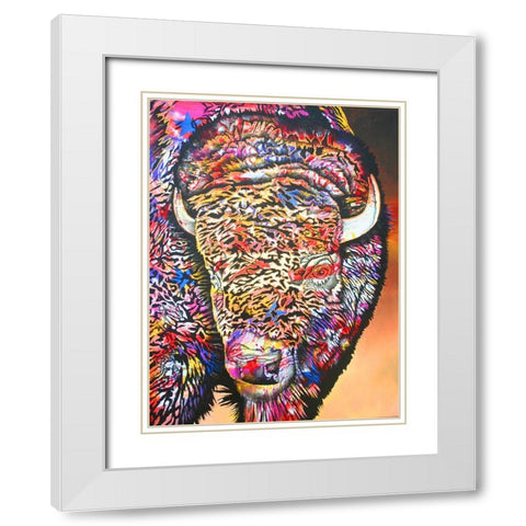 Buffalo Soldier White Modern Wood Framed Art Print with Double Matting by Stevenson, Graeme