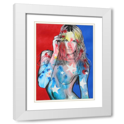 Stripes White Modern Wood Framed Art Print with Double Matting by Stevenson, Graeme