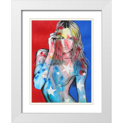 Stripes White Modern Wood Framed Art Print with Double Matting by Stevenson, Graeme