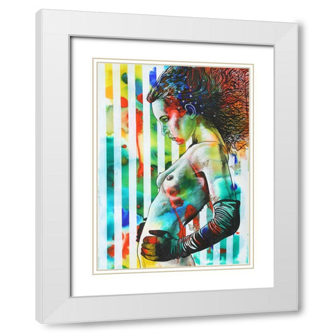 What Attitude White Modern Wood Framed Art Print with Double Matting by Stevenson, Graeme