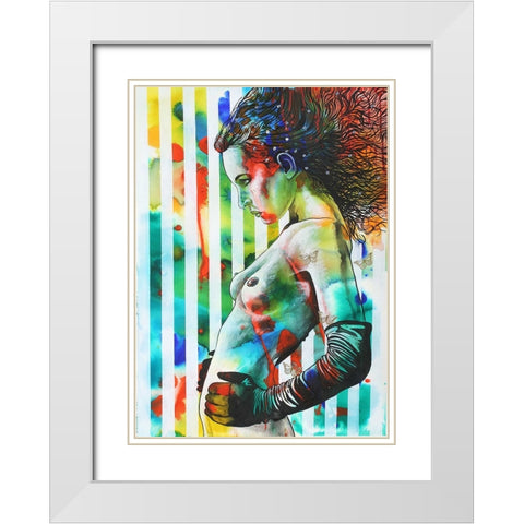 What Attitude White Modern Wood Framed Art Print with Double Matting by Stevenson, Graeme