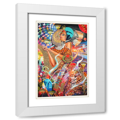 Seshat White Modern Wood Framed Art Print with Double Matting by Stevenson, Graeme