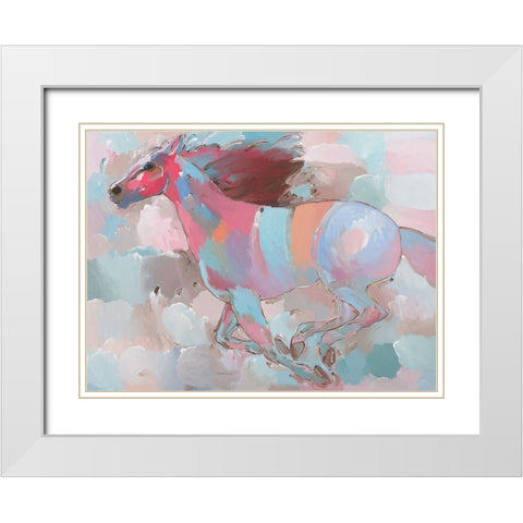 Racing the Wind White Modern Wood Framed Art Print with Double Matting by Khorasani, Hooshang