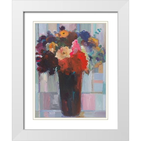 Touch of Pink White Modern Wood Framed Art Print with Double Matting by Khorasani, Hooshang