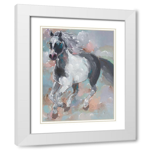 Smoky Runner White Modern Wood Framed Art Print with Double Matting by Khorasani, Hooshang