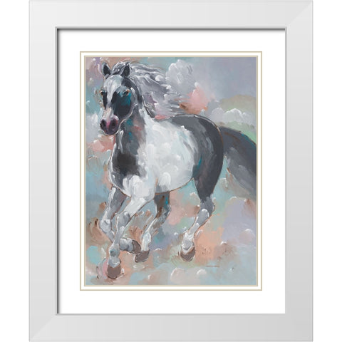 Smoky Runner White Modern Wood Framed Art Print with Double Matting by Khorasani, Hooshang