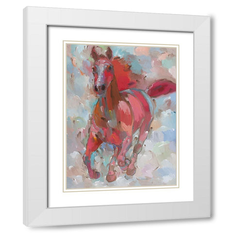 Red Wind White Modern Wood Framed Art Print with Double Matting by Khorasani, Hooshang
