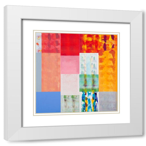 Patch of Color White Modern Wood Framed Art Print with Double Matting by Khorasani, Hooshang