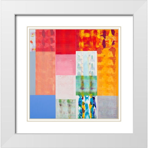 Patch of Color White Modern Wood Framed Art Print with Double Matting by Khorasani, Hooshang