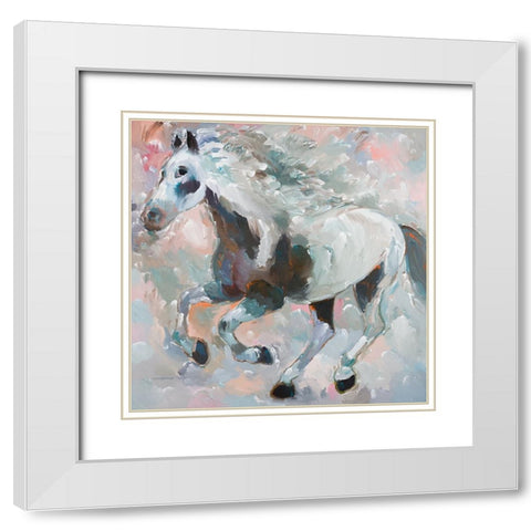 Night Thunder White Modern Wood Framed Art Print with Double Matting by Khorasani, Hooshang