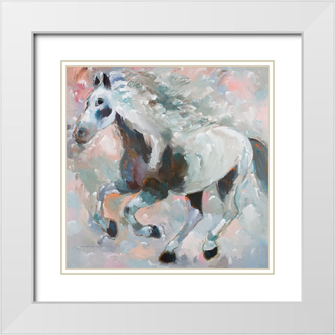 Night Thunder White Modern Wood Framed Art Print with Double Matting by Khorasani, Hooshang