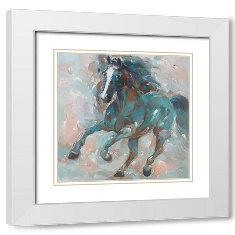Knight of the Night White Modern Wood Framed Art Print with Double Matting by Khorasani, Hooshang