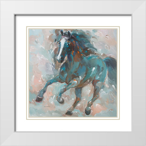 Knight of the Night White Modern Wood Framed Art Print with Double Matting by Khorasani, Hooshang