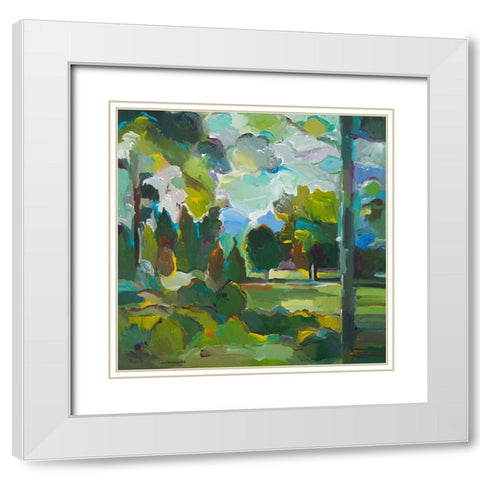 Valley of Green White Modern Wood Framed Art Print with Double Matting by Khorasani, Hooshang