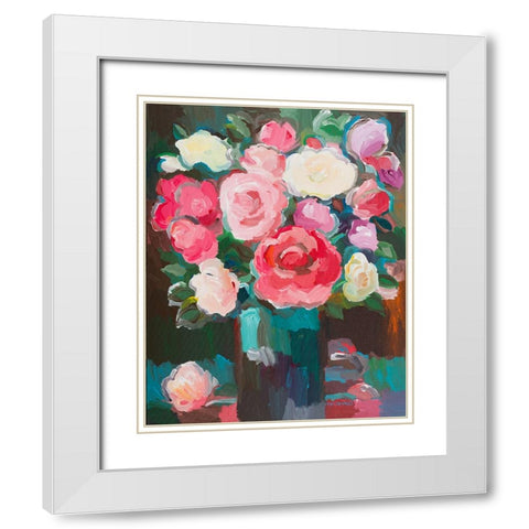Rose Garden White Modern Wood Framed Art Print with Double Matting by Khorasani, Hooshang