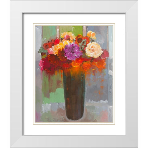 Touch of Fuscia White Modern Wood Framed Art Print with Double Matting by Khorasani, Hooshang