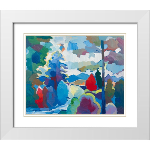 Stream into Consciousness #2 White Modern Wood Framed Art Print with Double Matting by Khorasani, Hooshang