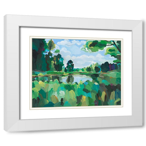 Bayou Life White Modern Wood Framed Art Print with Double Matting by Khorasani, Hooshang