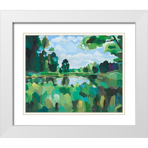Bayou Life White Modern Wood Framed Art Print with Double Matting by Khorasani, Hooshang