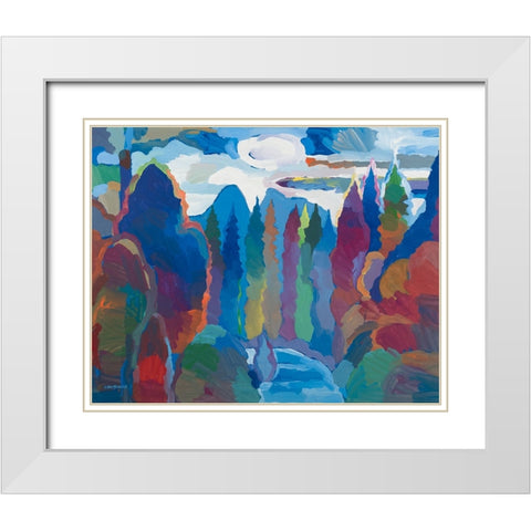 Stream into Consciousness White Modern Wood Framed Art Print with Double Matting by Khorasani, Hooshang
