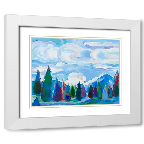 Color and Clouds #4 White Modern Wood Framed Art Print with Double Matting by Khorasani, Hooshang