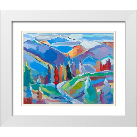 Colorado Composition #5 White Modern Wood Framed Art Print with Double Matting by Khorasani, Hooshang
