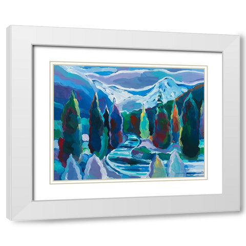 Glacier Legacy #8 White Modern Wood Framed Art Print with Double Matting by Khorasani, Hooshang