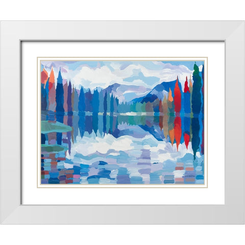 Sierra Serenity White Modern Wood Framed Art Print with Double Matting by Khorasani, Hooshang