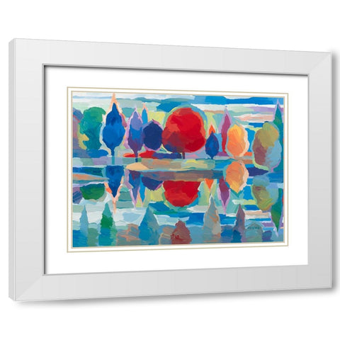 Time for Reflection White Modern Wood Framed Art Print with Double Matting by Khorasani, Hooshang