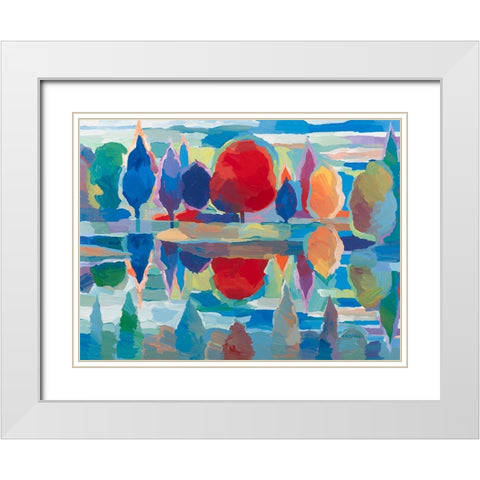 Time for Reflection White Modern Wood Framed Art Print with Double Matting by Khorasani, Hooshang