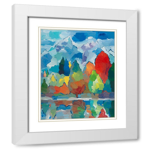 Teton Tribute White Modern Wood Framed Art Print with Double Matting by Khorasani, Hooshang