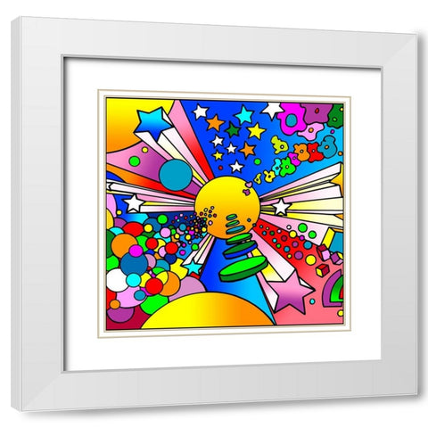 Cosmic Expanding White Modern Wood Framed Art Print with Double Matting by Green, Howie
