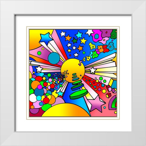 Cosmic Expanding White Modern Wood Framed Art Print with Double Matting by Green, Howie