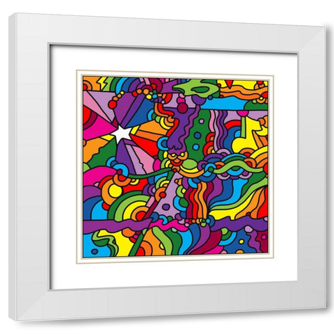 Pop-Art-Mambo-216A White Modern Wood Framed Art Print with Double Matting by Green, Howie