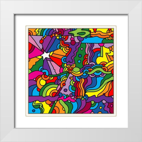 Pop-Art-Mambo-216A White Modern Wood Framed Art Print with Double Matting by Green, Howie