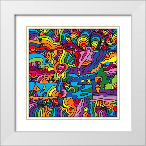 Pop-Art-Mambo-216B White Modern Wood Framed Art Print with Double Matting by Green, Howie