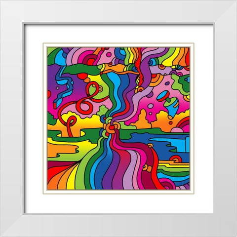 Pop-Art-Mambo-216C White Modern Wood Framed Art Print with Double Matting by Green, Howie