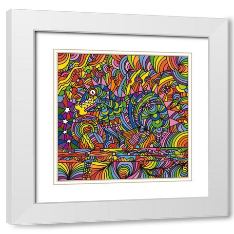Pop-Art-Shane-Monster White Modern Wood Framed Art Print with Double Matting by Green, Howie
