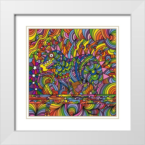 Pop-Art-Shane-Monster White Modern Wood Framed Art Print with Double Matting by Green, Howie