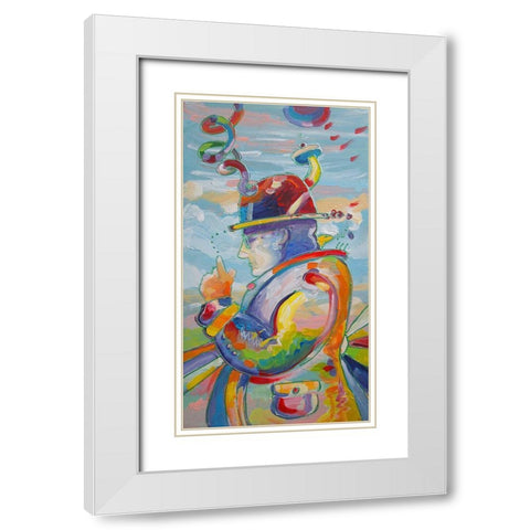 Pop Art Thinker White Modern Wood Framed Art Print with Double Matting by Green, Howie