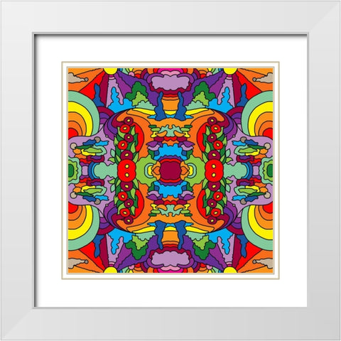 Psychadelic-landscape-1017 White Modern Wood Framed Art Print with Double Matting by Green, Howie
