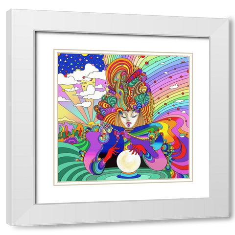 Fortune Teller White Modern Wood Framed Art Print with Double Matting by Green, Howie