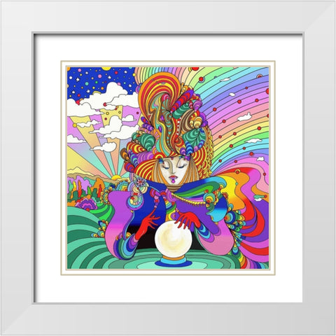 Fortune Teller White Modern Wood Framed Art Print with Double Matting by Green, Howie