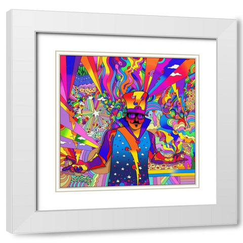 Mr D 2 White Modern Wood Framed Art Print with Double Matting by Green, Howie