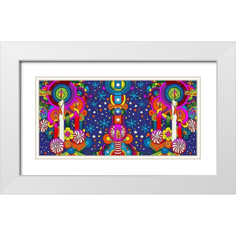 Holiday Candles Panorama White Modern Wood Framed Art Print with Double Matting by Green, Howie