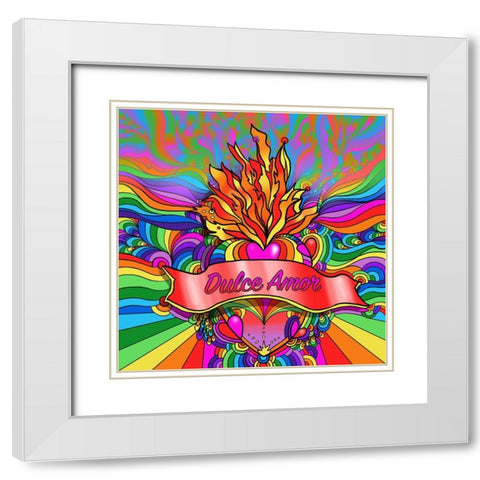 Dulce Amor White Modern Wood Framed Art Print with Double Matting by Green, Howie