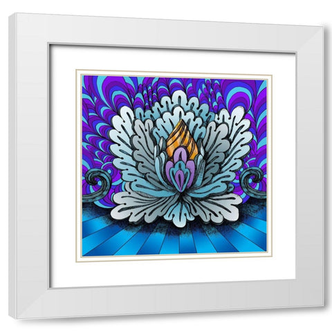 Lotus Flower 1 White Modern Wood Framed Art Print with Double Matting by Green, Howie